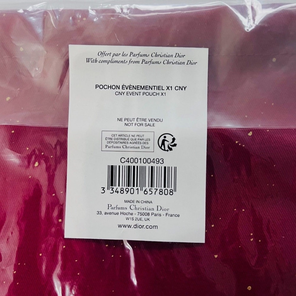 DIOR Limited Edition Red Drawstring Pouch NEW - Picture 4 of 4